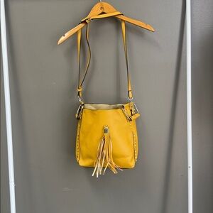 Stylish Yellow Handbag with Tassel